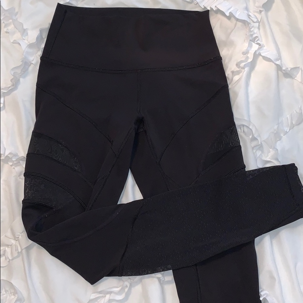 Lululemon leggings with mesh detail